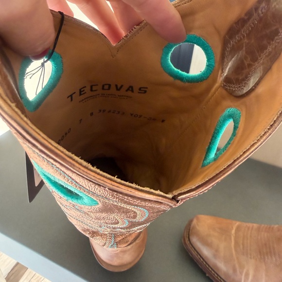 TECOVAS Brown Western Leather Boots size 7 - Picture 13 of 16